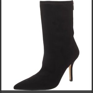 Marc Fisher Black Heeled Boots Sleek Suede